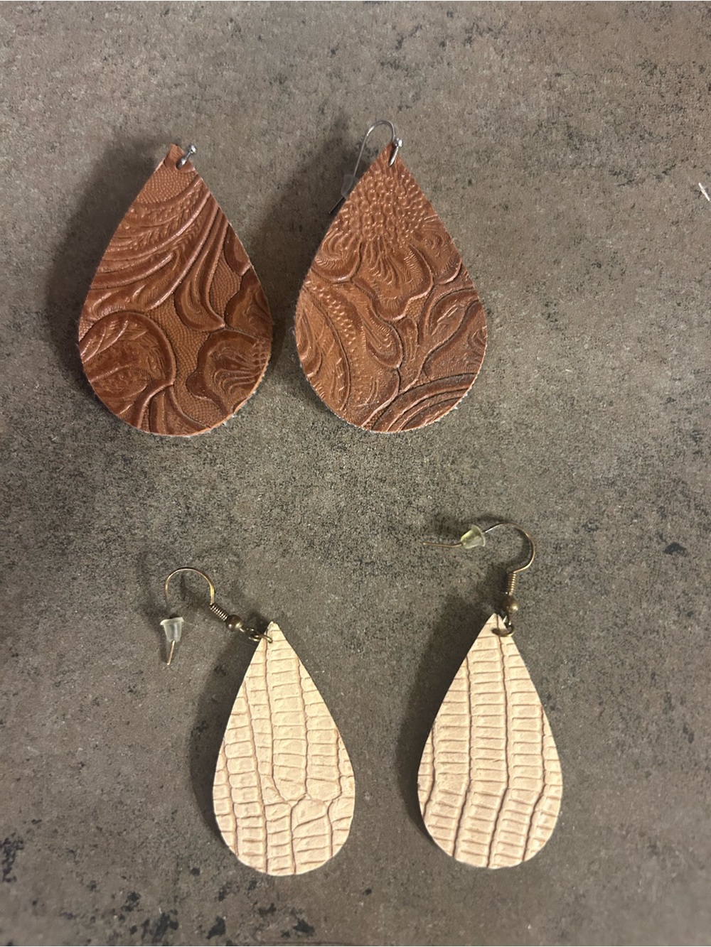 Two pair of faux Leather Earrings